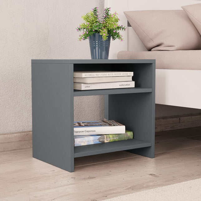 Comodino Grigio 40x30x40 cm in Legno Multistrato
