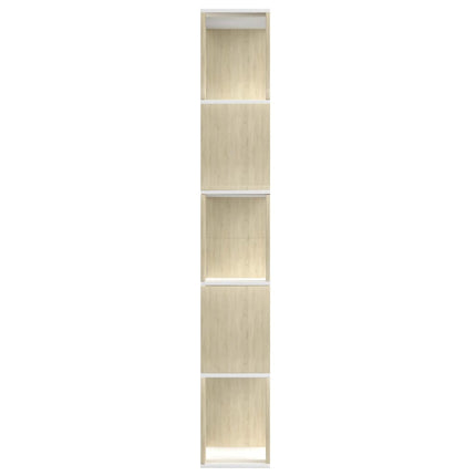 Libreria/Divisorio Bianco e Rovere Sonoma 80x24x159 cm