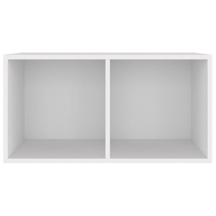 Contenitore per Vinili Bianco 71x34x36 cm in Legno Multistrato