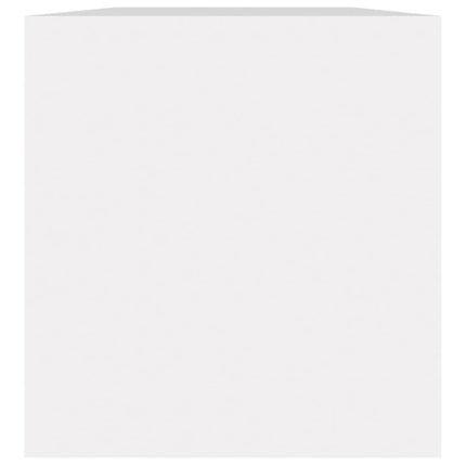 Contenitore per Vinili Bianco 71x34x36 cm in Legno Multistrato