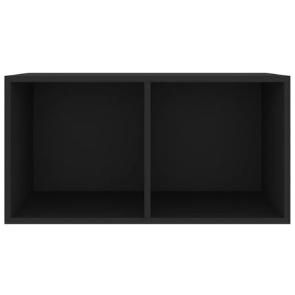 Contenitore per Vinili Nero 71x34x36 cm in Legno Multistrato