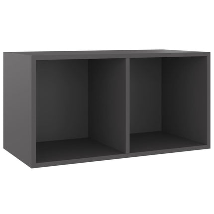 Contenitore per Vinili Grigio 71x34x36 cm in Legno Multistrato