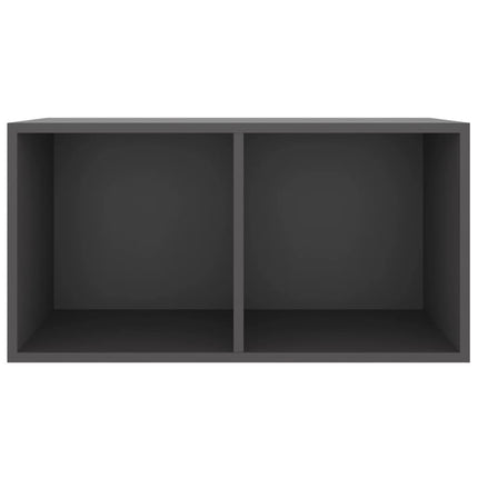 Contenitore per Vinili Grigio 71x34x36 cm in Legno Multistrato
