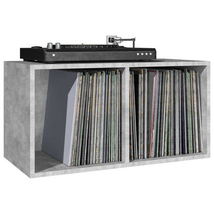 Contenitore per Vinili Grigio Cemento 71x34x36cm in Multistrato
