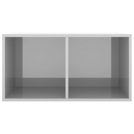 Contenitore per Vinili Grigio Lucido 71x34x36 cm in Multistrato