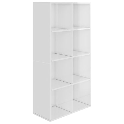 Libreria/Credenza Bianco Lucido 66x30x130 cm Legno Multistrato