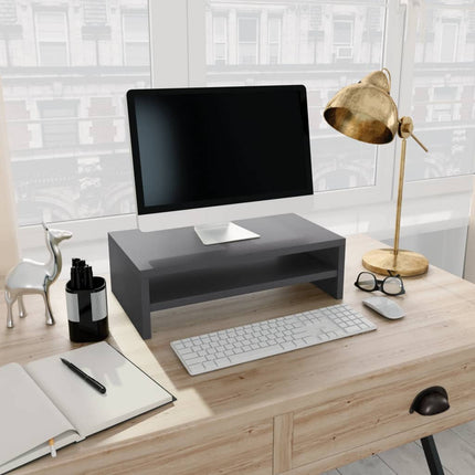 Supporto per Monitor Grigio 42x24x13 cm in Legno Multistrato