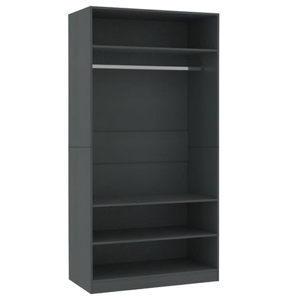 Armadio Grigio 100x50x200 cm in Legno Multistrato