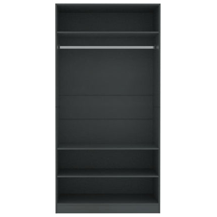 Armadio Grigio 100x50x200 cm in Legno Multistrato