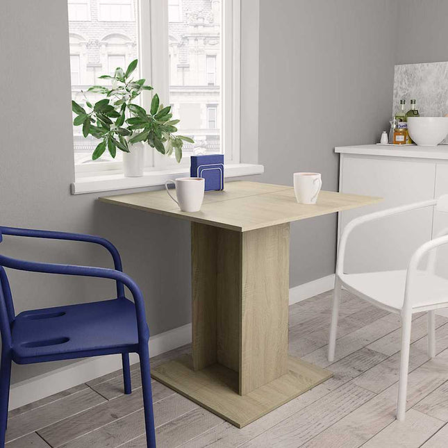 Tavolo da Pranzo Rovere Sonoma 80x80x75cm in Legno Multistrato