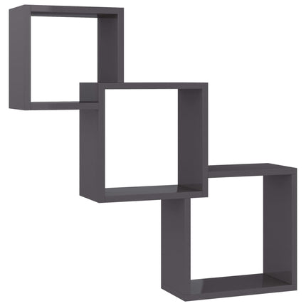Mensole a Muro Cubiche Nero Lucido 68x15x68cm in Truciolato