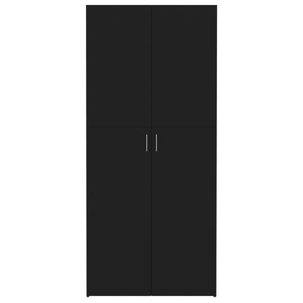 Scarpiera Nera 80x35,5x180 cm in Legno Multistrato