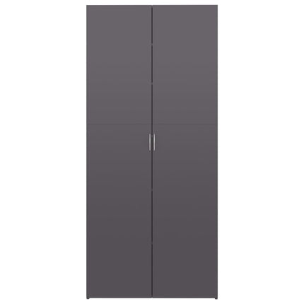 Scarpiera Grigio Lucido 80x35,5x180 cm in Legno Multistrato