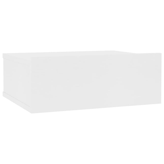 Comodino Pensile Bianco 40x30x15 cm in Legno Multistrato