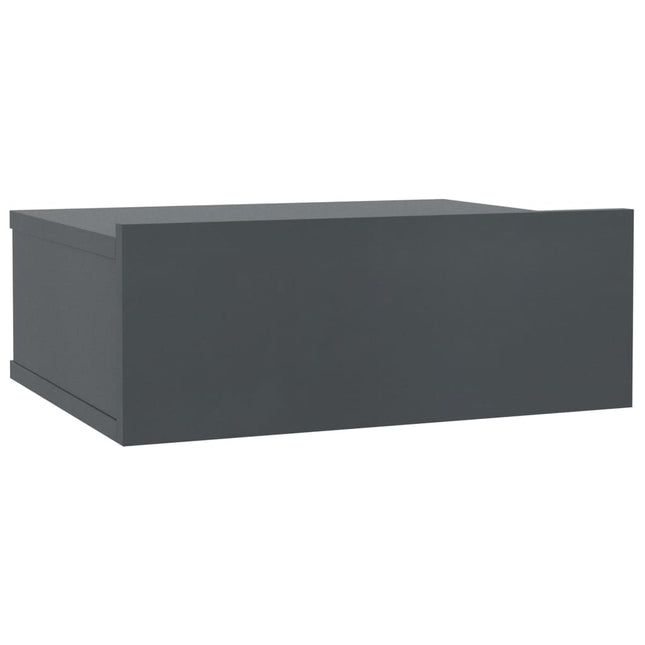 Comodino Pensile Grigio 40x30x15 cm in Legno Multistrato