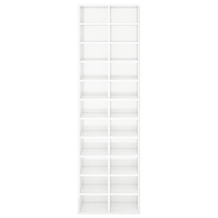 Scarpiera Bianco Lucido 54x34x183 cm in Truciolato