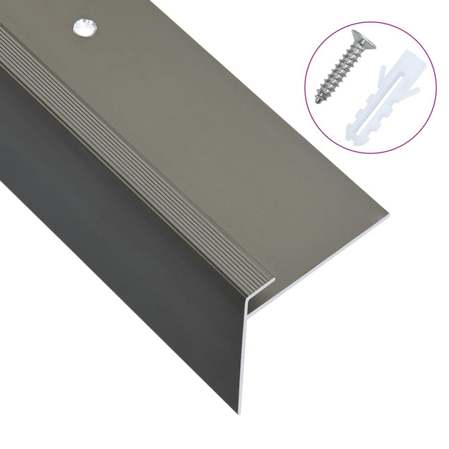 Profili a F per Gradini 15 pz in Alluminio 90 cm Marrone