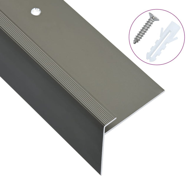 Profili a F per Gradini 15 pz in Alluminio 100 cm Marrone
