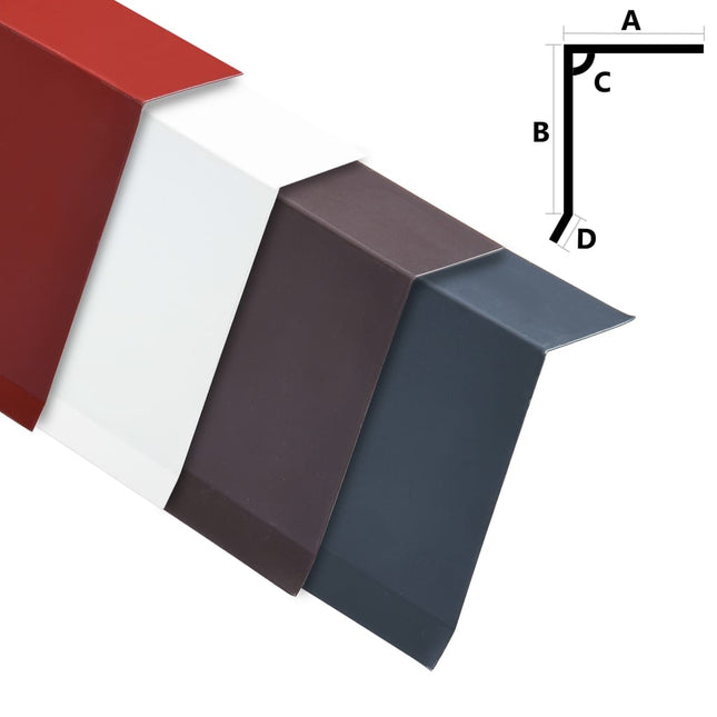 Profili Angolari a L per Tetto 5 pz Alluminio Antracite 170 cm