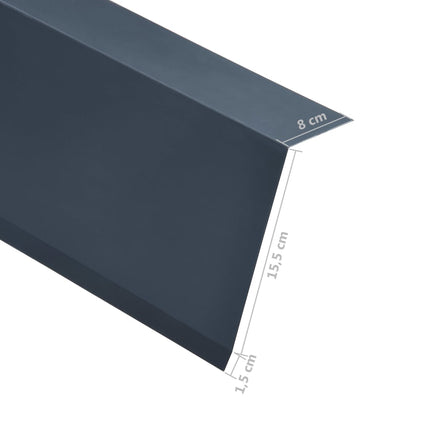 Profili Angolari a L per Tetto 5 pz Alluminio Antracite 170 cm