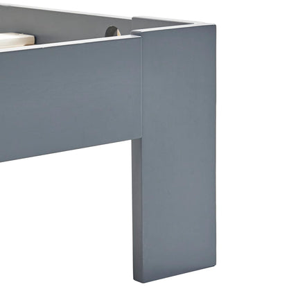 Giroletto senza Materasso Grigio 90x200 cm in Legno di Pino