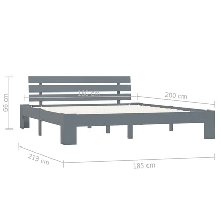 Giroletto senza Materasso Grigio 180x200 cm Legno Massello Pino
