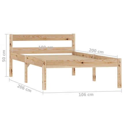 Giroletto senza Materasso 100x200 cm in Legno Massello di Pino