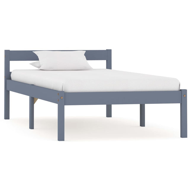 Giroletto senza Materasso Grigio 90x200 cm in Legno di Pino
