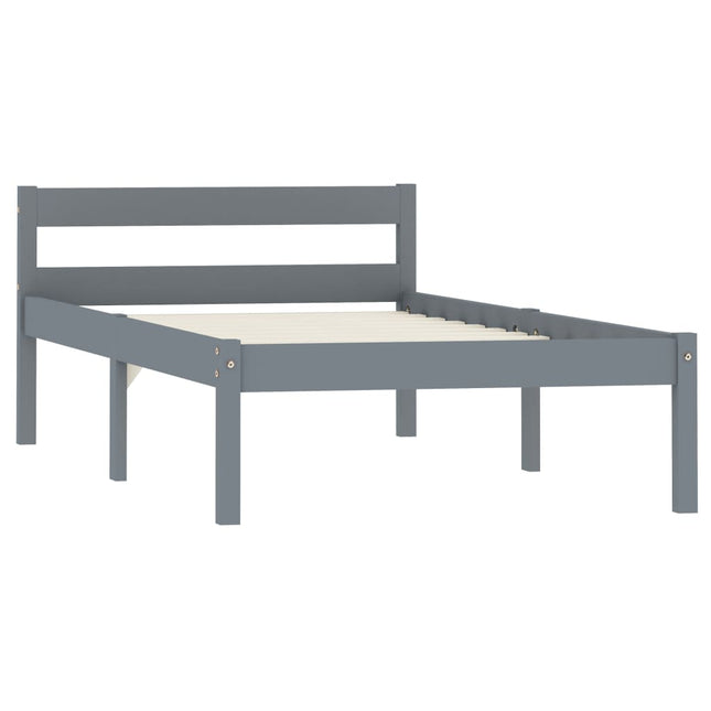 Giroletto senza Materasso Grigio 90x200 cm in Legno di Pino