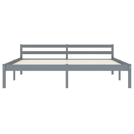 Giroletto senza Materasso Grigio 160x200 cm Legno Massello Pino