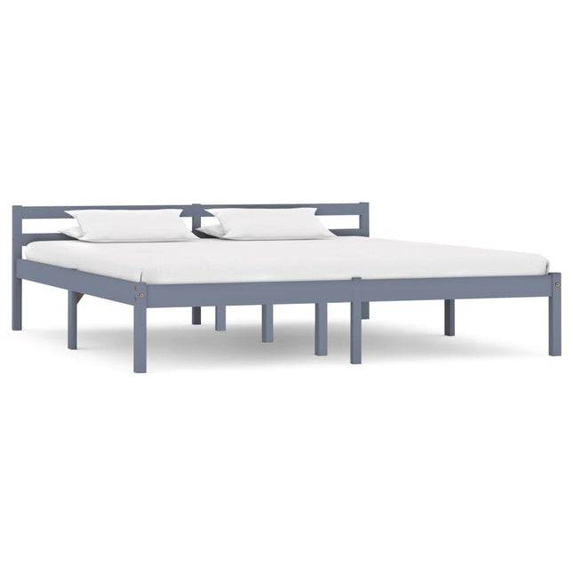 Giroletto senza Materasso Grigio 180x200 cm Legno Massello Pino