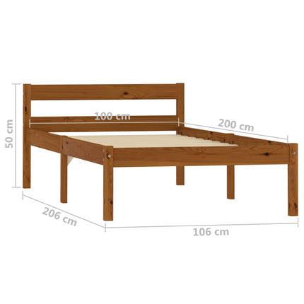 Giroletto senza Materaso Ambrato in Legno di Pino 100x200cm