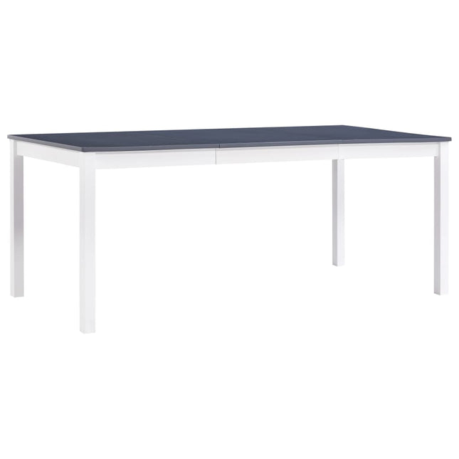 Tavolo da Pranzo Bianco e Grigio 180x90x73 cm in Legno di Pino