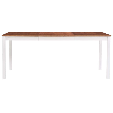 Tavolo da Pranzo Bianco e Marrone 180x90x73 cm in Legno di Pino