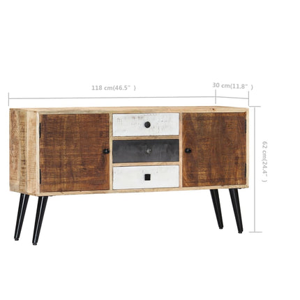 Credenza 118x30x62 cm in Legno Massello di Mango