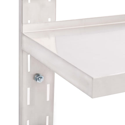 Mensola a Sospensione a 2 Livelli in Acciaio Inox 150x30 cm