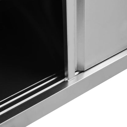 Banco da Lavoro con Ante Scorrevoli 120x50x(95-97)cm in Acciaio