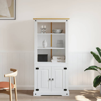 Credenza in Legno di Pino Messicano Corona Bianco 80x40x170 cm