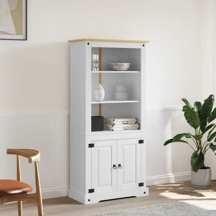 Credenza in Legno di Pino Messicano Corona Bianco 80x40x170 cm
