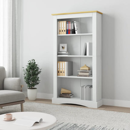 Libreria a 4 Ripiani Pino Messicano Corona Bianco 80x29x150 cm