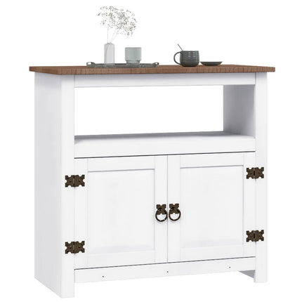 Mobile Porta TV Legno Pino Messicano Corona Bianco 80x43x78 cm