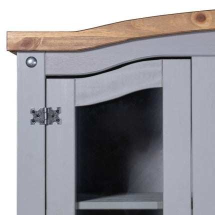 Credenza con Vetrina in Pino Messicano Corona Range Grigio