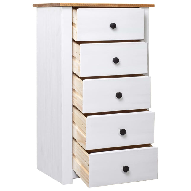 Credenza Bianca 46x40x89 cm in Legno Massello di Pino Panama