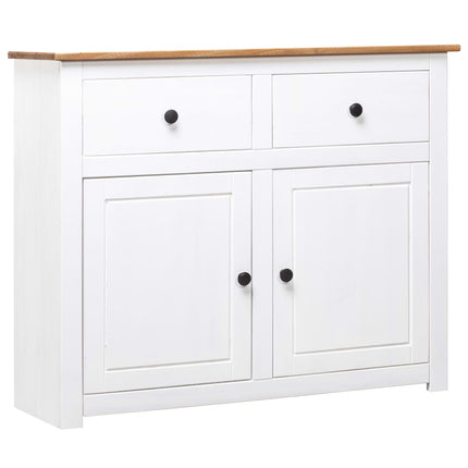 Credenza Bianca 93x40x80 cm in Legno Massello di Pino Panama