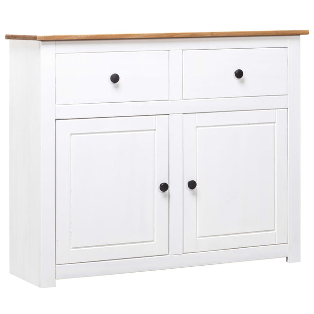 Credenza Bianca 93x40x80 cm in Legno Massello di Pino Panama
