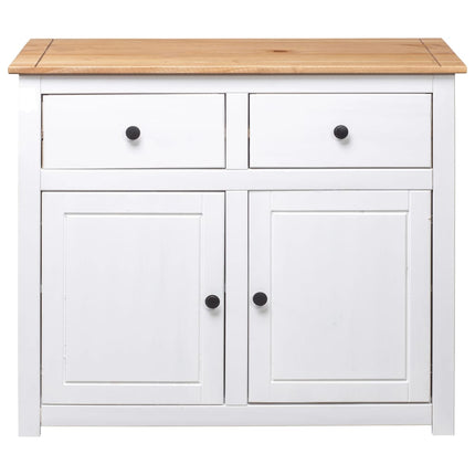 Credenza Bianca 93x40x80 cm in Legno Massello di Pino Panama