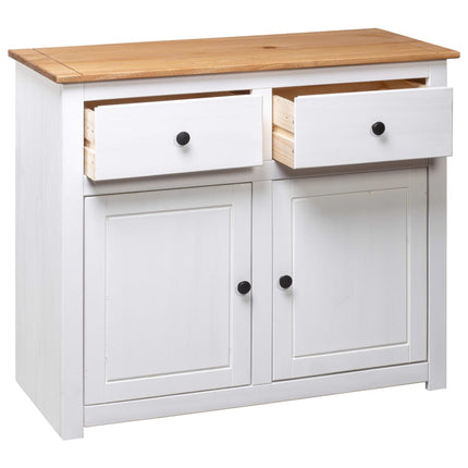 Credenza Bianca 93x40x80 cm in Legno Massello di Pino Panama
