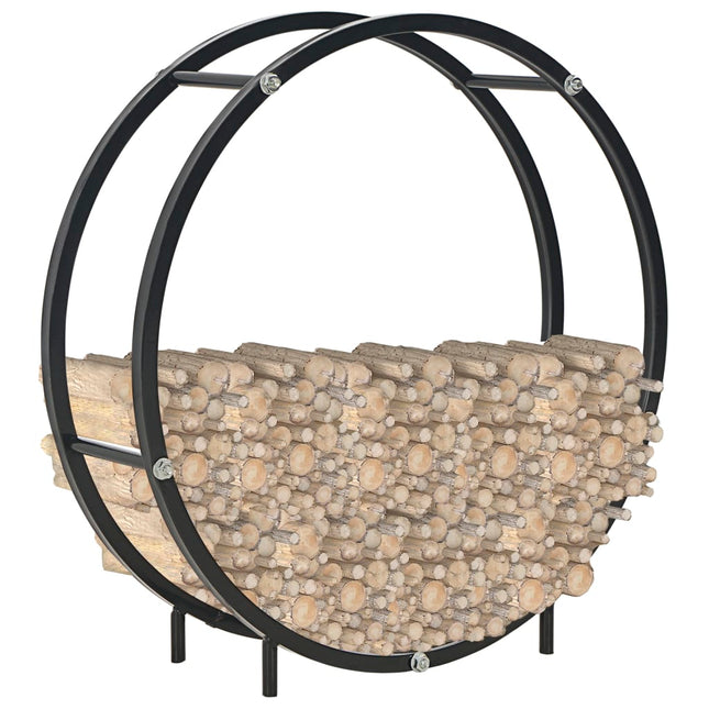 Rastrelliera per Legna da Ardere Nera 70x20x70 cm in Acciaio
