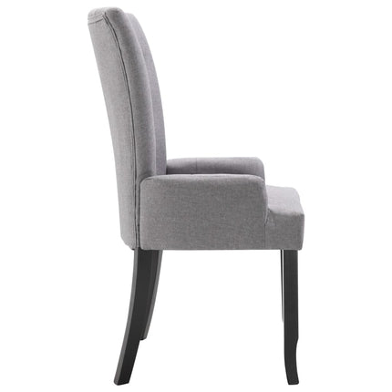 Sedie da Pranzo con Braccioli 6 pz Grigio Chiaro in Tessuto