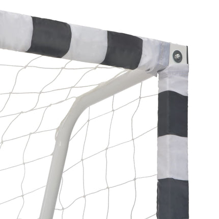 Porta da Calcio 300x160x90 cm in Metallo Bianco e Nero